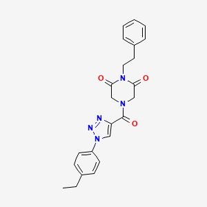4-{[1-(4-ethylphenyl)-1H-1,2,3-triazol-4-yl]carbonyl}-1-(2-phenylethyl)piperazine-2,6-dione