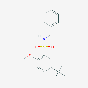 molecular formula C18H23NO3S B288527 N-benzyl-5-tert-butyl-2-methoxybenzenesulfonamide 