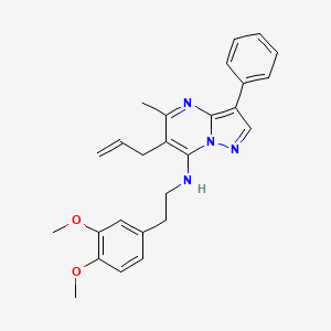 molecular formula C26H28N4O2 B2885274 6-allyl-N-(3,4-dimethoxyphenethyl)-5-methyl-3-phenylpyrazolo[1,5-a]pyrimidin-7-amine CAS No. 902044-78-4