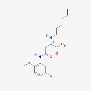 3-[(2,5-Dimethoxyphenyl)carbamoyl]-2-(hexylamino)propanoic acid