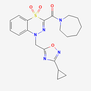 3-(1-azepanylcarbonyl)-1-[(3-cyclopropyl-1,2,4-oxadiazol-5-yl)methyl]-4lambda~6~,1,2-benzothiadiazine-4,4(1H)-dione