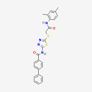 N-(5-((2-((2,4-dimethylphenyl)amino)-2-oxoethyl)thio)-1,3,4-thiadiazol-2-yl)-[1,1'-biphenyl]-4-carboxamide