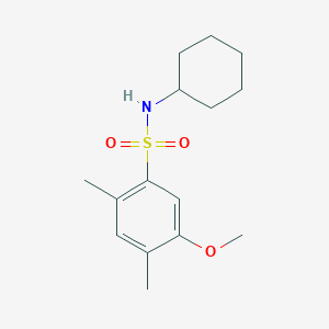 molecular formula C15H23NO3S B288529 N-cyclohexyl-5-methoxy-2,4-dimethylbenzenesulfonamide 