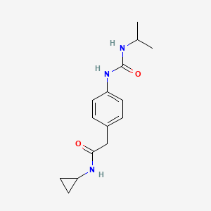 molecular formula C15H21N3O2 B2885291 N-cyclopropyl-2-(4-(3-isopropylureido)phenyl)acetamide CAS No. 1207053-69-7