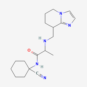 molecular formula C18H27N5O B2885294 N-(1-cyanocyclohexyl)-2-[({5H,6H,7H,8H-imidazo[1,2-a]pyridin-8-yl}methyl)amino]propanamide CAS No. 1423362-65-5