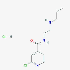 molecular formula C11H17Cl2N3O B2885297 2-Chloro-N-[2-(propylamino)ethyl]pyridine-4-carboxamide;hydrochloride CAS No. 1595182-51-6