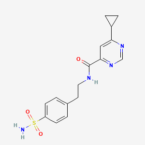 molecular formula C16H18N4O3S B2885298 6-Cyclopropyl-N-[2-(4-sulfamoylphenyl)ethyl]pyrimidine-4-carboxamide CAS No. 2380071-63-4