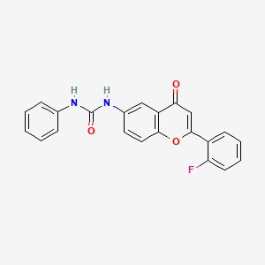 molecular formula C22H15FN2O3 B2885301 1-(2-(2-氟苯基)-4-氧代-4H-色满-6-基)-3-苯基脲 CAS No. 923685-44-3