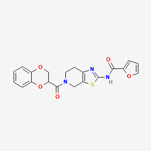 N-(5-(2,3-dihydrobenzo[b][1,4]dioxine-2-carbonyl)-4,5,6,7-tetrahydrothiazolo[5,4-c]pyridin-2-yl)furan-2-carboxamide