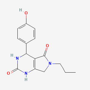 molecular formula C15H17N3O3 B2885306 4-(4-hydroxyphenyl)-6-propyl-3,4,6,7-tetrahydro-1H-pyrrolo[3,4-d]pyrimidine-2,5-dione CAS No. 872102-83-5