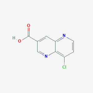 molecular formula C9H5ClN2O2 B2885307 8-氯-1,5-萘啶-3-羧酸 CAS No. 2007916-75-6