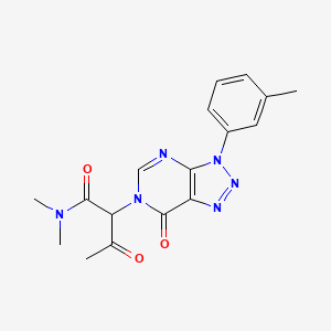 molecular formula C17H18N6O3 B2885311 N,N-dimethyl-3-oxo-2-(7-oxo-3-(m-tolyl)-3H-[1,2,3]triazolo[4,5-d]pyrimidin-6(7H)-yl)butanamide CAS No. 872591-07-6