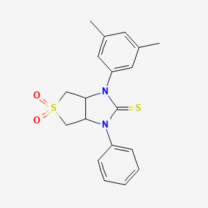molecular formula C19H20N2O2S2 B2885312 1-(3,5-二甲苯基)-3-苯基四氢-1H-噻吩并[3,4-d]咪唑-2(3H)-硫酮 5,5-二氧化物 CAS No. 831213-43-5