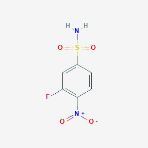 molecular formula C6H5FN2O4S B2885313 3-Fluoro-4-nitrobenzene-1-sulfonamide CAS No. 1187966-31-9