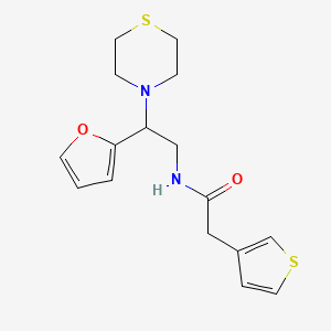 N-(2-(furan-2-yl)-2-thiomorpholinoethyl)-2-(thiophen-3-yl)acetamide