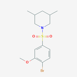 molecular formula C14H20BrNO3S B288532 1-[(4-Bromo-3-methoxyphenyl)sulfonyl]-3,5-dimethylpiperidine 