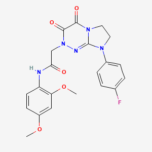 molecular formula C21H20FN5O5 B2885322 N-(2,4-二甲氧基苯基)-2-(8-(4-氟苯基)-3,4-二氧代-3,4,7,8-四氢咪唑并[2,1-c][1,2,4]三嗪-2(6H)-基)乙酰胺 CAS No. 941976-29-0