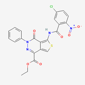 Ethyl 5-[(5-chloro-2-nitrobenzoyl)amino]-4-oxo-3-phenylthieno[3,4-d]pyridazine-1-carboxylate