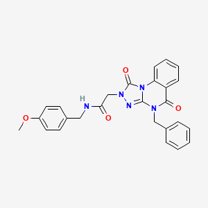 molecular formula C26H23N5O4 B2885327 2-(4-benzyl-1,5-dioxo-4,5-dihydro-[1,2,4]triazolo[4,3-a]quinazolin-2(1H)-yl)-N-(4-methoxybenzyl)acetamide CAS No. 1296313-94-4