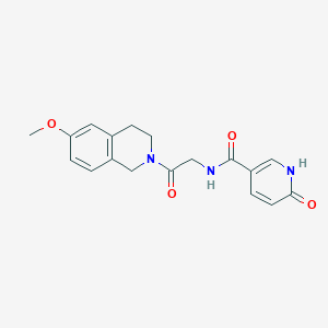molecular formula C18H19N3O4 B2885328 N-(2-(6-methoxy-3,4-dihydroisoquinolin-2(1H)-yl)-2-oxoethyl)-6-oxo-1,6-dihydropyridine-3-carboxamide CAS No. 1219906-53-2