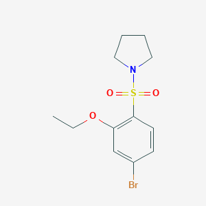 molecular formula C12H16BrNO3S B288533 5-Bromo-2-(1-pyrrolidinylsulfonyl)phenyl ethyl ether 