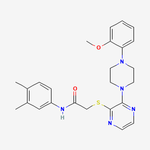 molecular formula C25H29N5O2S B2885332 1-({2-Methyl-5-[5-(trifluoromethyl)isoxazol-3-yl]phenyl}sulfonyl)-4-phenyl-1,2,3,6-tetrahydropyridine CAS No. 1116007-30-7