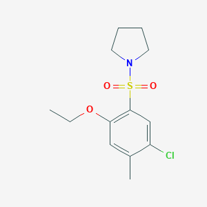 molecular formula C13H18ClNO3S B288534 1-(5-Chloro-2-ethoxy-4-methylbenzenesulfonyl)pyrrolidine 