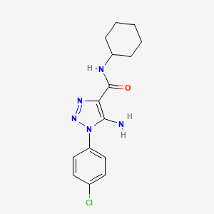 molecular formula C15H18ClN5O B2885342 5-amino-1-(4-chlorophenyl)-N-cyclohexyl-1H-1,2,3-triazole-4-carboxamide CAS No. 887687-59-4