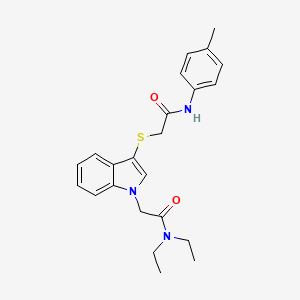 molecular formula C23H27N3O2S B2885345 2-({1-[2-(diethylamino)-2-oxoethyl]-1H-indol-3-yl}thio)-N-(4-methylphenyl)acetamide CAS No. 877657-86-8