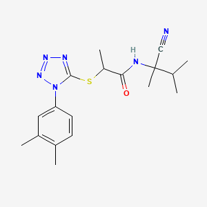 N-(2-Cyano-3-methylbutan-2-yl)-2-[1-(3,4-dimethylphenyl)tetrazol-5-yl]sulfanylpropanamide
