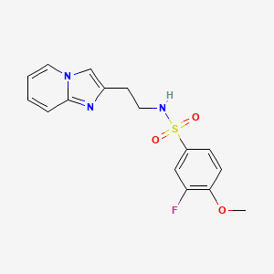 molecular formula C16H16FN3O3S B2885352 3-fluoro-N-(2-imidazo[1,2-a]pyridin-2-ylethyl)-4-methoxybenzenesulfonamide CAS No. 868978-45-4
