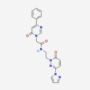N-(2-(6-oxo-3-(1H-pyrazol-1-yl)pyridazin-1(6H)-yl)ethyl)-2-(6-oxo-4-phenylpyrimidin-1(6H)-yl)acetamide