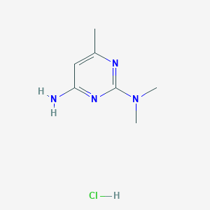 molecular formula C7H13ClN4 B2885359 N2,N2,6-trimethylpyrimidine-2,4-diamine hydrochloride CAS No. 2034442-76-5