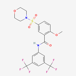 N-[3,5-bis(trifluoromethyl)phenyl]-2-methoxy-5-morpholin-4-ylsulfonylbenzamide