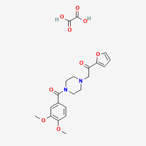 molecular formula C21H24N2O9 B2885367 2-(4-(3,4-Dimethoxybenzoyl)piperazin-1-yl)-1-(furan-2-yl)ethanone oxalate CAS No. 1351614-89-5