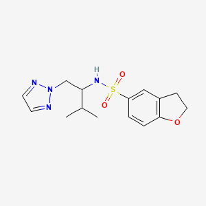 molecular formula C15H20N4O3S B2885369 N-(3-甲基-1-(2H-1,2,3-三唑-2-基)丁-2-基)-2,3-二氢苯并呋喃-5-磺酰胺 CAS No. 2310098-48-5