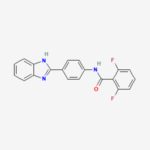 molecular formula C20H13F2N3O B2885373 N-(4-(1H-benzo[d]imidazol-2-yl)phenyl)-2,6-difluorobenzamide CAS No. 477485-59-9