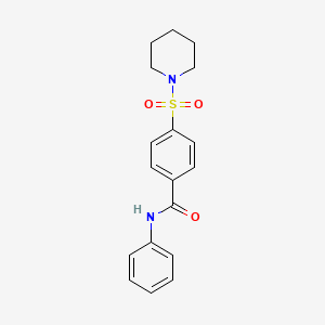 molecular formula C18H20N2O3S B2885376 N-phenyl-4-piperidin-1-ylsulfonylbenzamide CAS No. 393125-05-8