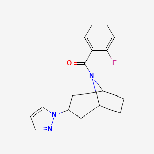 ((1R,5S)-3-(1H-pyrazol-1-yl)-8-azabicyclo[3.2.1]octan-8-yl)(2-fluorophenyl)methanone