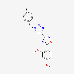 molecular formula C20H19N5O3 B2885379 5-(2,4-dimethoxyphenyl)-3-(1-(4-methylbenzyl)-1H-1,2,3-triazol-4-yl)-1,2,4-oxadiazole CAS No. 1251556-73-6