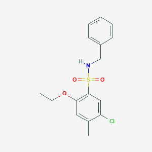 molecular formula C16H18ClNO3S B288538 N-benzyl-5-chloro-2-ethoxy-4-methylbenzenesulfonamide 