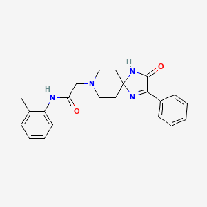molecular formula C22H24N4O2 B2885385 2-(3-氧代-2-苯基-1,4,8-三氮杂螺[4.5]癸-1-烯-8-基)-N-(邻甲苯基)乙酰胺 CAS No. 932475-80-4