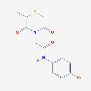 molecular formula C13H13BrN2O3S B2885390 N-(4-溴苯基)-2-(2-甲基-3,5-二氧代硫代吗啉-4-基)乙酰胺 CAS No. 868215-97-8