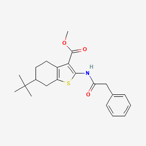 molecular formula C22H27NO3S B2885399 Methyl 6-(tert-butyl)-2-(2-phenylacetamido)-4,5,6,7-tetrahydrobenzo[b]thiophene-3-carboxylate CAS No. 544682-92-0