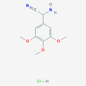 molecular formula C11H15ClN2O3 B2885402 2-Amino-2-(3,4,5-trimethoxyphenyl)acetonitrile hydrochloride CAS No. 348143-69-1