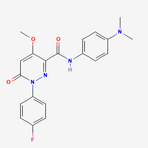 molecular formula C20H19FN4O3 B2885404 N-(4-(dimethylamino)phenyl)-1-(4-fluorophenyl)-4-methoxy-6-oxo-1,6-dihydropyridazine-3-carboxamide CAS No. 941969-70-6