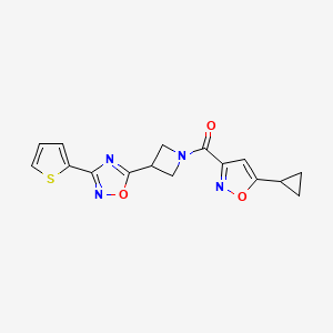 (5-Cyclopropylisoxazol-3-yl)(3-(3-(thiophen-2-yl)-1,2,4-oxadiazol-5-yl)azetidin-1-yl)methanone