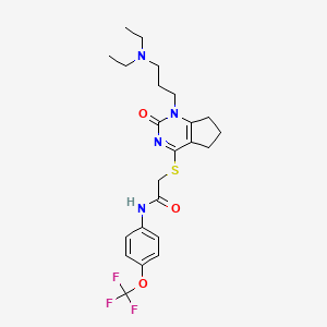 2-((1-(3-(diethylamino)propyl)-2-oxo-2,5,6,7-tetrahydro-1H-cyclopenta[d]pyrimidin-4-yl)thio)-N-(4-(trifluoromethoxy)phenyl)acetamide