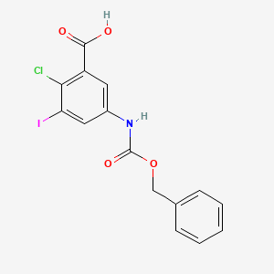 molecular formula C15H11ClINO4 B2885431 2-Chloro-3-iodo-5-(phenylmethoxycarbonylamino)benzoic acid CAS No. 2287312-93-8