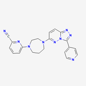 molecular formula C21H19N9 B2885439 6-[4-(3-Pyridin-4-yl-[1,2,4]triazolo[4,3-b]pyridazin-6-yl)-1,4-diazepan-1-yl]pyridine-2-carbonitrile CAS No. 2380187-66-4